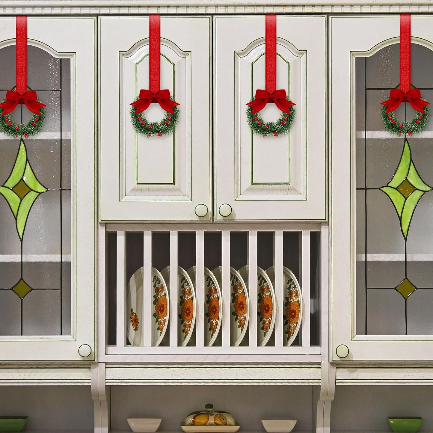 🎅Christmas Hot Sale - 50% OFF🔥 Retrowavy Christmas Kitchen Cabinet Wreaths