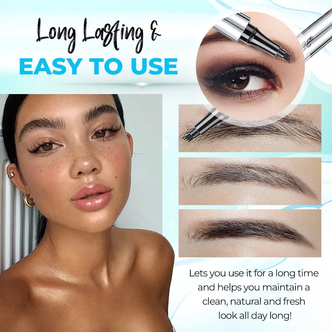 🔥2025 Hot Sale🔥3D Waterproof Microblading Eyebrow Pen 4 Fork Tip Tattoo Pencil