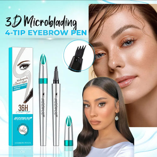 🔥2025 Hot Sale🔥3D Waterproof Microblading Eyebrow Pen 4 Fork Tip Tattoo Pencil